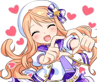 💖 Anime meisje, Hart, Leuk, Cartoon, Kawaii, Anime, Manga telegram sticker