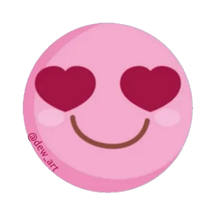 😍 @dew_art 이모티콘, 하트눈, 사랑, 핑크, 귀여운, 스마일리 telegram sticker