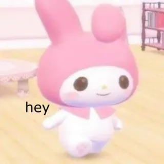 👋 My Melody hey 마이멜로디, 산리오, 헬로키티, 귀여운, 카와이, 인사 telegram sticker