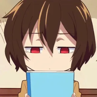 🍷 Anime, Charakter, Lesen, Buch, Müde, Cartoon whatsapp sticker