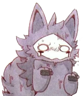 😰 furry, monster, creature, animal, scared telegram sticker