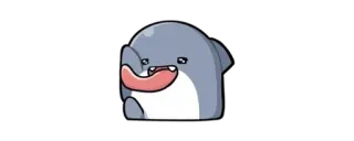 🦈 dauphin, mignon, dessin animé, animal, créature marine telegram sticker