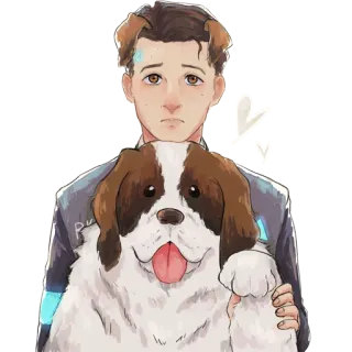 🐶 Connor Detroit: Become Human Connor, Detroit: Become Human, android, dog, portrait telegram sticker