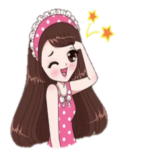 😉 desenho animado, garota, anime, fofo, piscadela telegram sticker