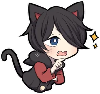 👉 애니메이션, 고양이, 카와이, 스티커, 치비, 귀여운, 만화 telegram sticker