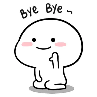 👋 Bye Bye cartoon, bye, goodbye, waving, cute telegram sticker