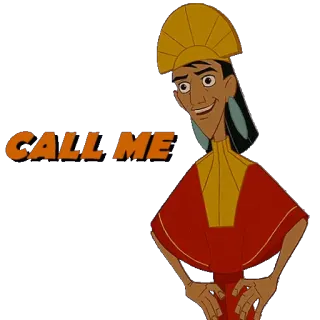 📱 Kuzco The Emperor's New Groove CALL ME ดิสนีย์, การ์ตูน, คูสโก้, โทร, จักรพรรดิ telegram sticker