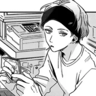 🍆 Anime, Manga, Argent, Personnage, Noir et blanc whatsapp sticker