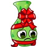 😞 natale, triste, fiocco, rosso, verde, nastro telegram sticker