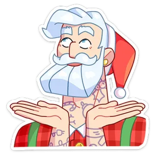 🤷‍♂️ père noël, noël, fêtes, dessin animé, autocollant, festif, décembre, barbe telegram sticker