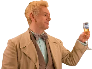 🥂 Aziraphale Good Omens Aziraphale, Good Omens, angelo, celebrazione, champagne telegram sticker