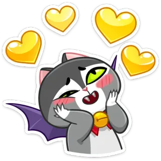 ❤️ Katze, Herzen, süß, kawaii, Aufkleber, Cartoon, Tier telegram sticker