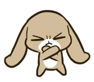 😣 desenho animado, coelho, irritado, chateado, fofo whatsapp sticker