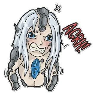 😡 AGRH! mostro, cartone animato, creatura, arrabbiato, brontolone whatsapp sticker