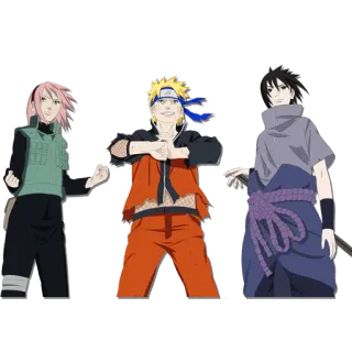 😠 Naruto アニメ, ナルト, サクラ, サスケ, 第七班 telegram sticker