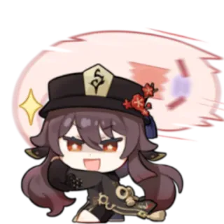 👻 Hu Tao Genshin Impact hu tao, genshin impact, anime, chibi, juego telegram sticker
