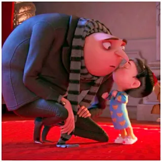 😙 Gru Despicable Me kartun, keluarga, kasih sayang, karakter, animasi, anak perempuan, ayah telegram sticker