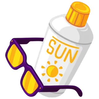 ☀ SUN protetor solar, verão, praia, óculos de sol, férias, proteção telegram sticker
