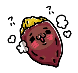 💞 khoai lang, kawaii, dễ thương, hoạt hình, đồ ăn, rau telegram sticker
