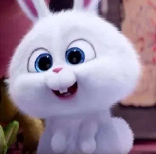 😅 Snowball The Secret Life of Pets rabbit, bunny, cute, white, animal, pet, cartoon, animated telegram sticker