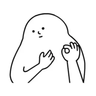 👌 OK 제스처, 손 모양, 인터넷 밈, 그림, 만화, 하얀 방울 telegram sticker