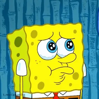 ❤️ Spongebob t.me/anaelg Spongebob, cartoon, sad, nickelodeon telegram sticker