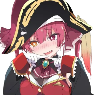 ☺️ Houshou Marine Anime, Pirata, VTuber, Houshou Marine, Garota anime telegram sticker