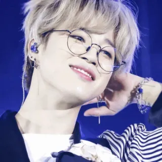 〰 Jimin Jimin, BTS, K-pop, singer, glasses, idol, celebrity telegram sticker