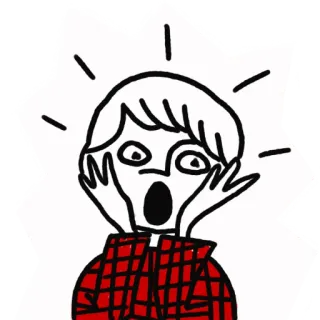 😱 chocado, surpreso, flanela, desenho animado, expressão, desenho telegram sticker