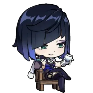 😋 Yelan Genshin Impact video game, character, fan art, anime, genshin impact telegram sticker