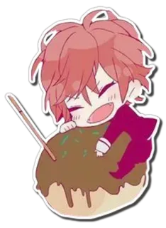 🍥 sticker, chibi, cartoon, cute, character, food telegram sticker