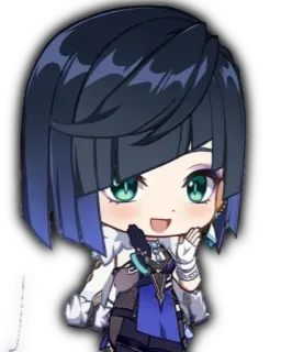 😍 Yelan Genshin Impact Chibi, Anime, Dziewczyna, Słodkie, Yelan, Genshin Impact, Gra wideo telegram sticker