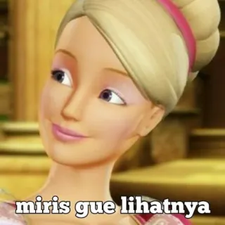 🧘‍♂ Barbie miris gue lihatnya Barbie, muñeca, dibujos animados, animado telegram sticker