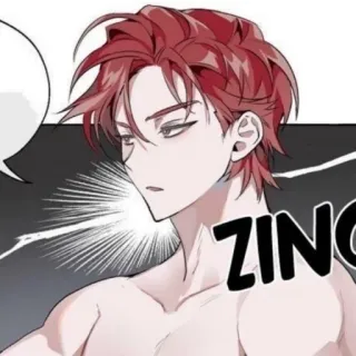 🥀 ZING anime, manga, red hair, male, character, speech bubble telegram sticker
