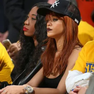 💸 Rihanna celebrity, singer, woman, person, hat, fashion telegram sticker