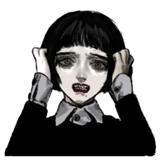 Грустная девочка @nyasticks whatsapp stickers