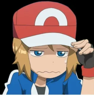 😓 Serena Pokemon серена, покемон, аниме, персонаж, смущён, пот whatsapp sticker