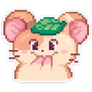 🫢 픽셀 아트, 마우스, 귀여운, 동물, 카와이, 디지털 아트, 만화 telegram sticker