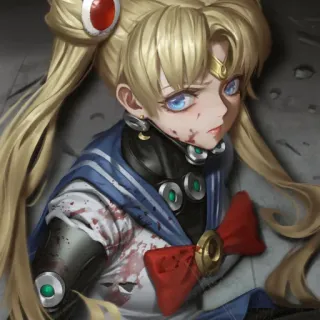 🌕 Sailor Moon Anime, Manga, Personnage, Combat, Bataille, Sang, Sailor Moon, Sombre telegram sticker