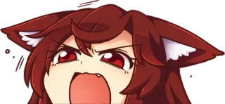 🐶 anime, catgirl, angry, anime girl, cartoon telegram sticker