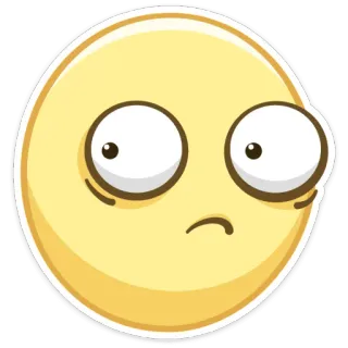😕 Эмодзи, Смешные, Мультфильм, Лицо, Выражение telegram sticker