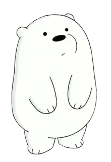 😐 Ice Bear We Bare Bears cartoon, animal, bear, ice bear, we bare bears telegram sticker