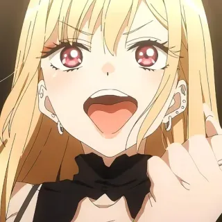 🎃 garota anime, dedo do meio, gesto ofensivo telegram sticker