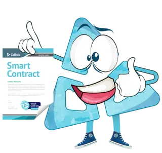 📋 Smart Contract callisto, 스마트 컨트랙트, 암호화폐, 블록체인, 만화 캐릭터 telegram sticker