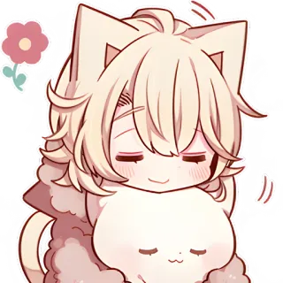 😌 Anime, Chat, Kawaii, Mignon, Sticker, Personnage telegram sticker