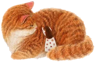 👩‍🦰 고양이, 동물, 자는, 귀여운, 고양이과, 새끼 고양이 telegram sticker