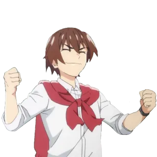 😼 anime, emocionado, celebración, alegre, dibujos animados whatsapp sticker
