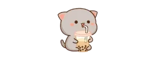 🥤 고양이, 버블티, 귀여운, 카와이, 음료, 동물 telegram sticker