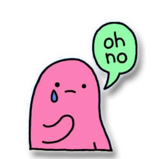 😢 oh no 悲しい, ピンク, お化け, アニメ, かわいい, やばい telegram sticker