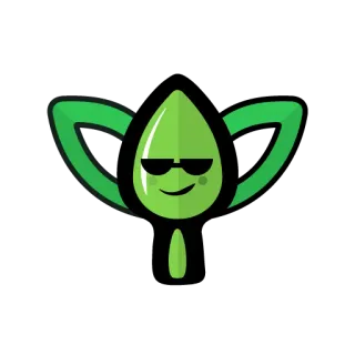 😎 legal, óculos de sol, verde, folha, relaxar telegram sticker